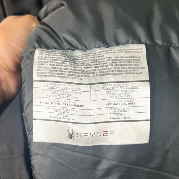 Spyder Coat Women’s Large Black Explorer Parka Zip Up Winter Hooded - Picture 7 of 10